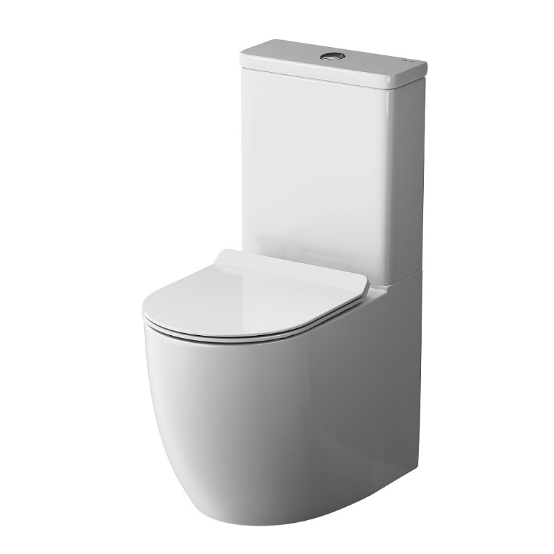 Унитаз-компакт напольный AM.PM Like C808600SC безободковый с сиденьем микролифт, белый