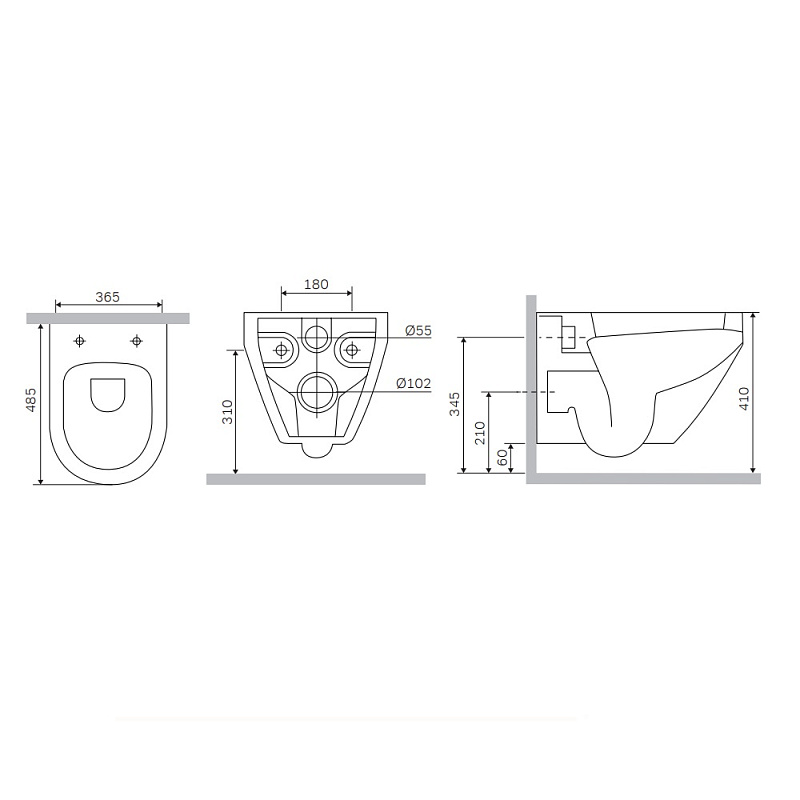 Унитаз подвесной AM.PM Spirit V2.0 C701900SC торнадо безободковый с сиденьем микролифт, белый