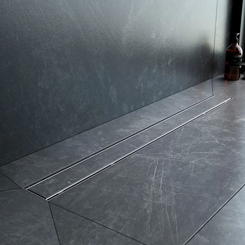 Душевой трап (лоток) 80 AM.PM PrimeFlow W02SC-U11-080-04SB комбинированный затвор со стальной матовой решеткой под плитку