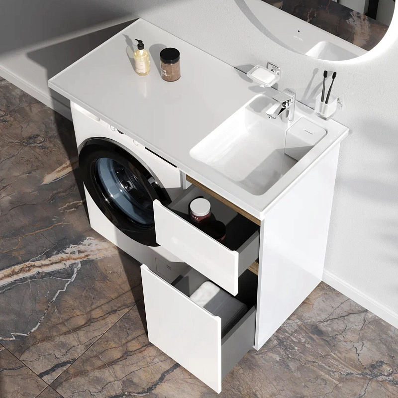 Раковина мебельная 100 AM.PM X-Joy M85AWPR1001WG над стиральной машиной, правая, белая