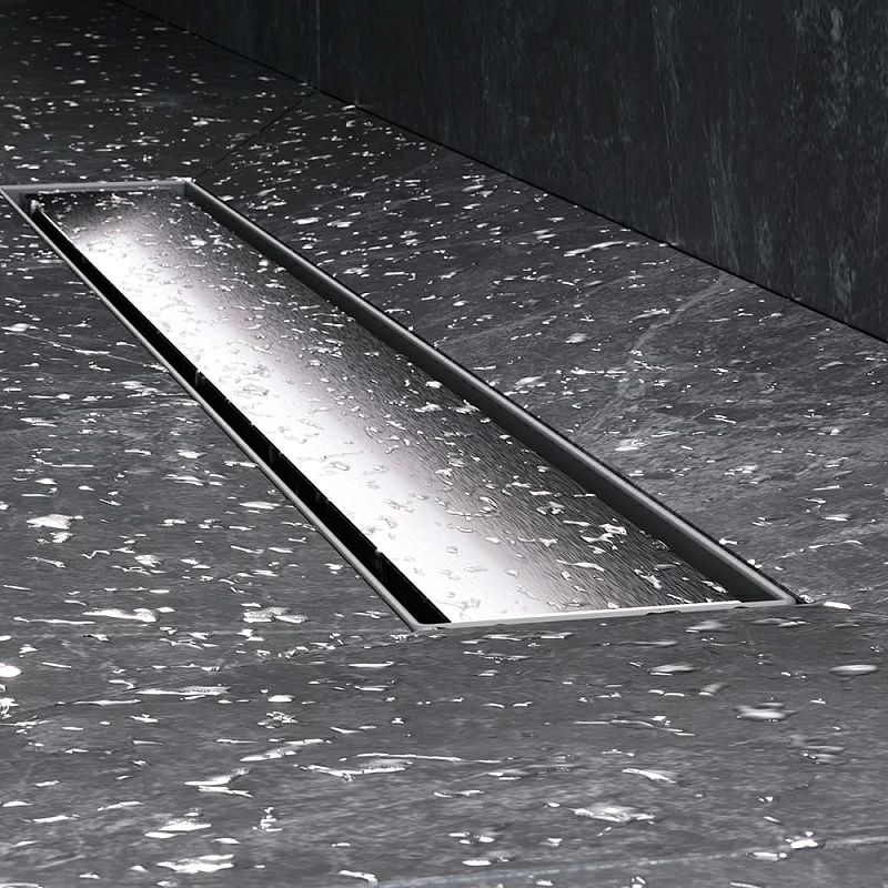 Душевой трап (лоток) 60 AM.PM MasterFlow W01SC-U11-060-04SB комбинированный затвор со стальной матовой решеткой под плитку