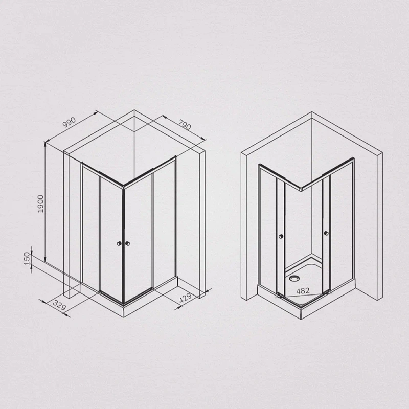 Душевое ограждение без поддона 80x100 AM.PM X-Joy W94G-403-100280-BT1K профиль черный матовый