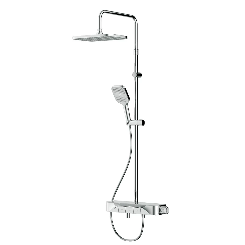 Душевая система AM.PM Func F078F300 стойка с тропическим душем, термостатом, смесителем, изливом, хром
