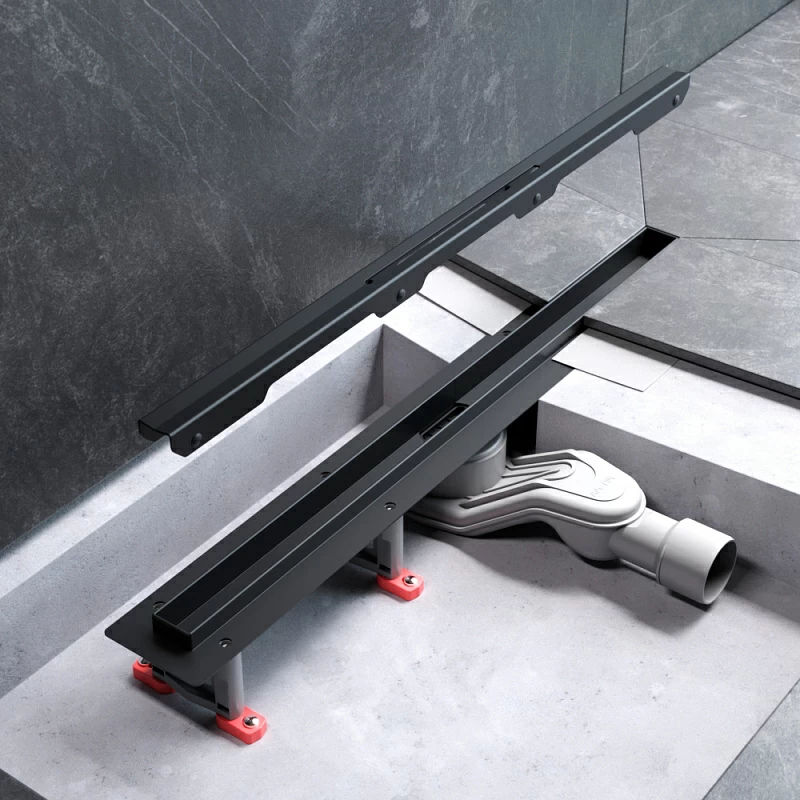 Душевой трап (лоток) 60 AM.PM MasterFlow Slim W01SC-S11-060-05BM комбинированный затвор с черной матовой решеткой