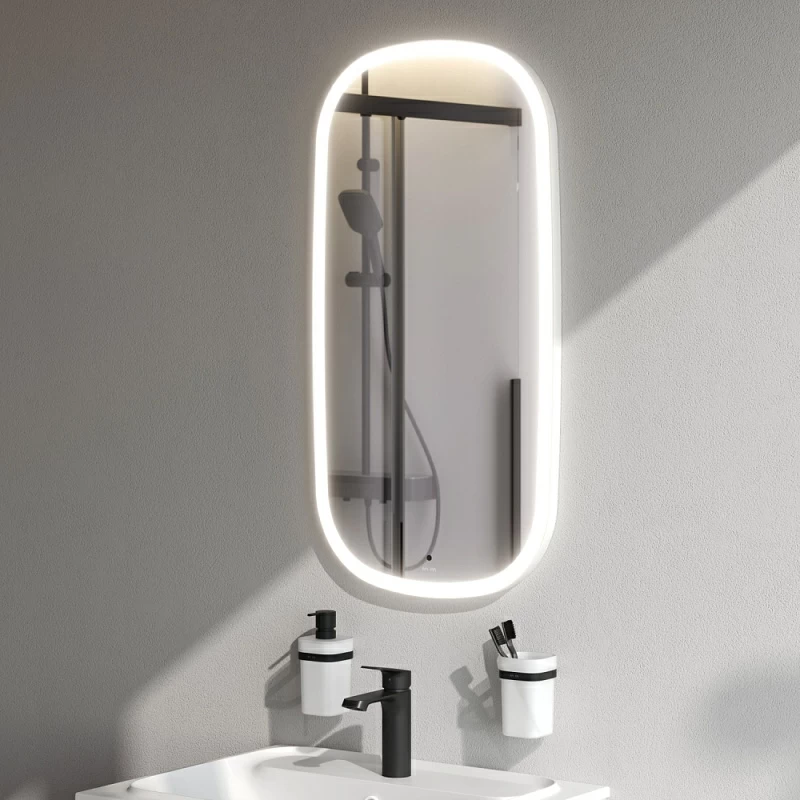 Зеркало с подсветкой в ванную закругленное 45 AM.PM Func M8FMOX0451WGH сенсорное