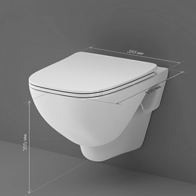 Унитаз подвесной AM.PM X-Joy C851701SC безободковый с сиденьем микролифт, белый