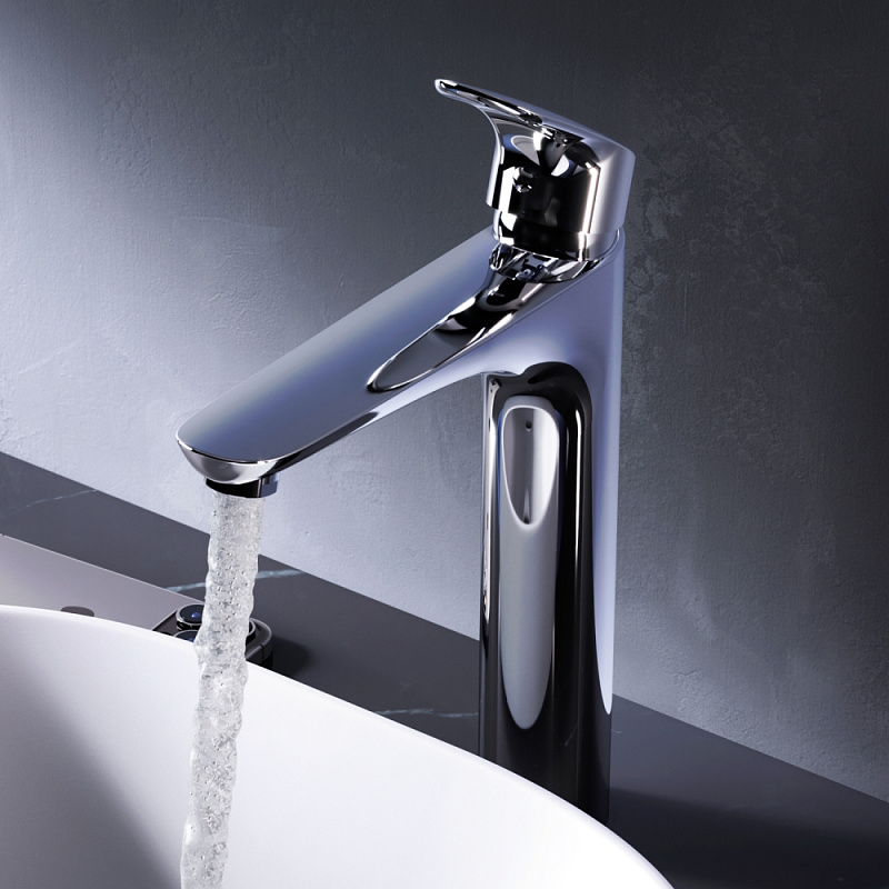 Смеситель для раковины (умывальника) AM.PM Like F8092200 высокий с донным клапаном, хром