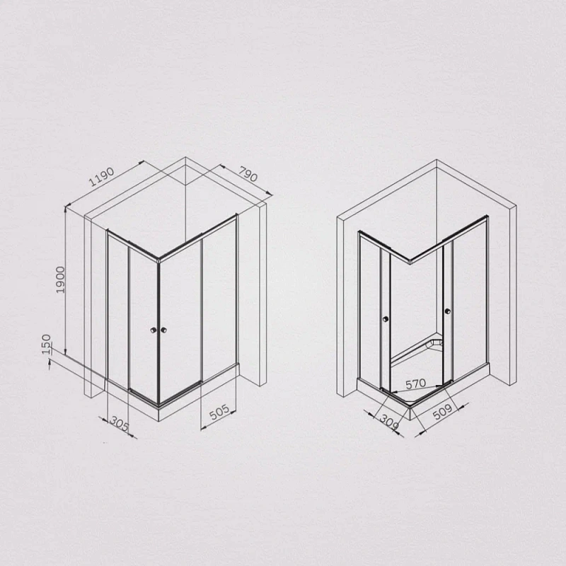 Душевое ограждение без поддона 80x120 AM.PM X-Joy W94G-403-120280-MT1K профиль серебристый