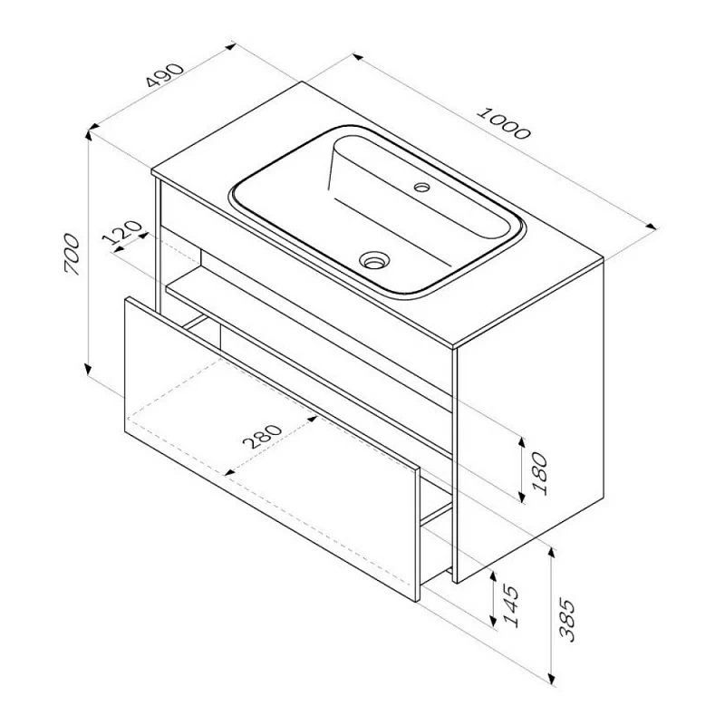 Тумба под раковину 100 AM.PM Func M8FFUX1001OF под дерево