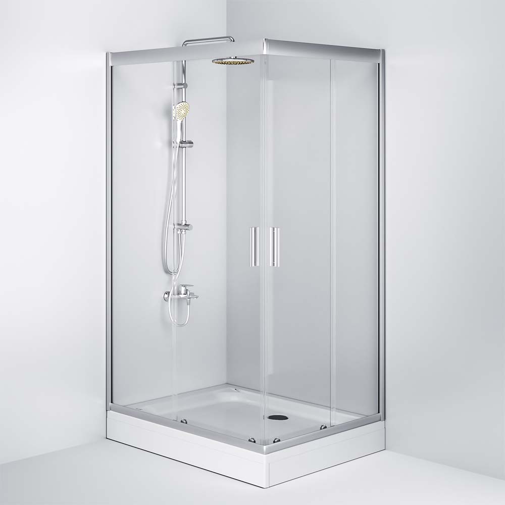 Душевое ограждение 120x90 см, без поддона Gem W90G-404-120290-MT, Хром, прозрачное