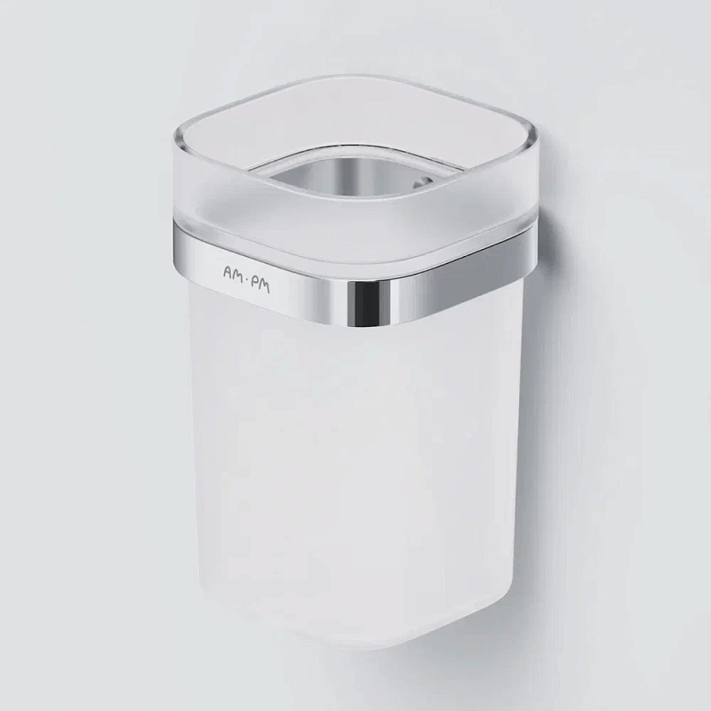 Стакан для зубных щеток настенный AM.PM Func A8F34300 стеклянный, хром