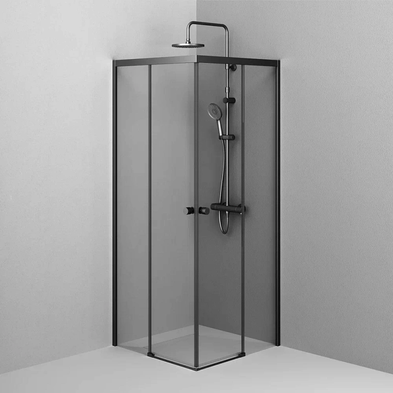 Душевое ограждение без поддона 80x80 AM.PM X-Joy W94G-403-8080-BT1K профиль черный матовый