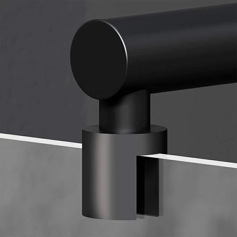 Душевая перегородка 90x195 AM.PM X-Joy W94UWI-90-F1-BTE прозрачное стекло, профиль черный