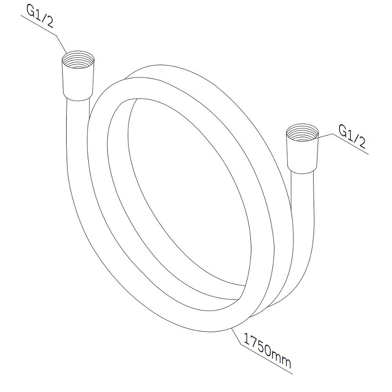 Шланг для душа 1750 AM.PM F0417B22 монолитный, черный