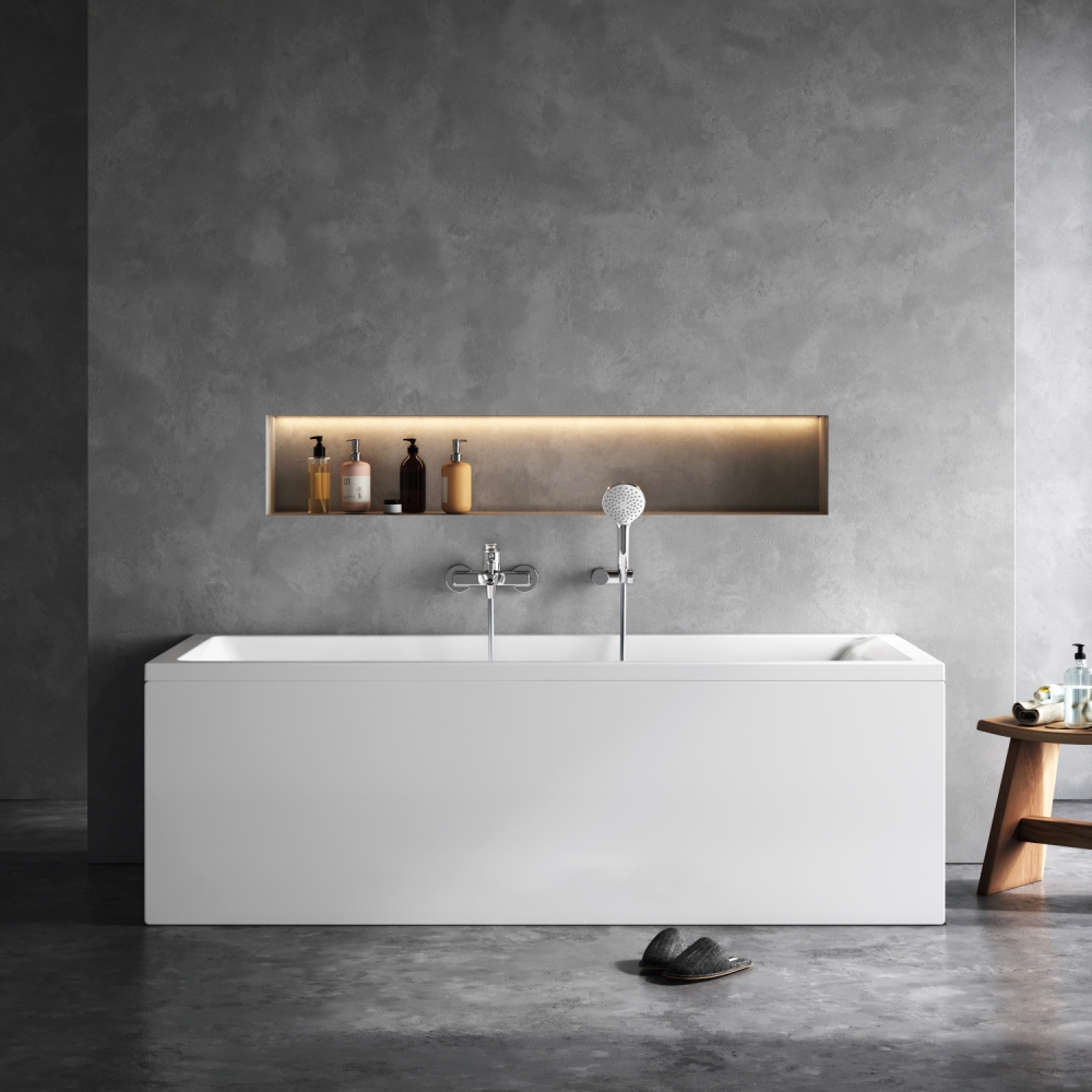 Ванна акриловая 180x80 см Gem W93A-180-080W-A, Белый