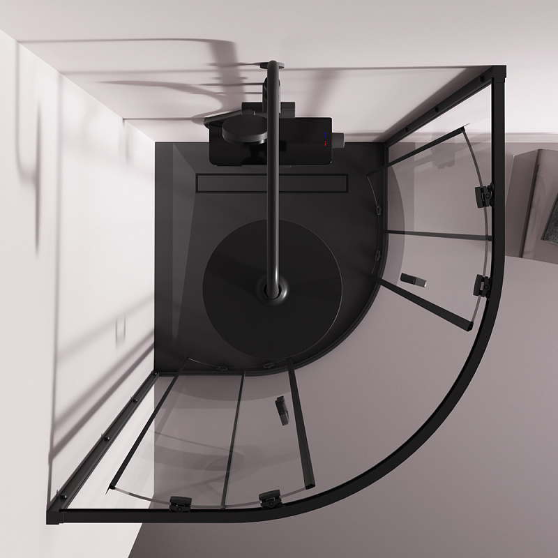 Душевое ограждение без поддона 90x90 AM.PM Above W9XG-401-9090-BT профиль черный