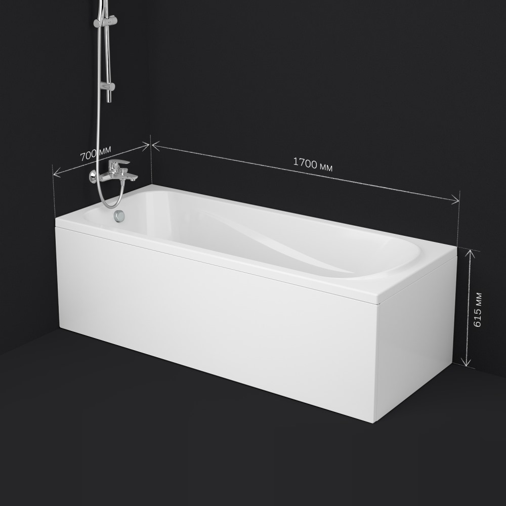 Ванна Sense W76A-170-070W-A, Белый