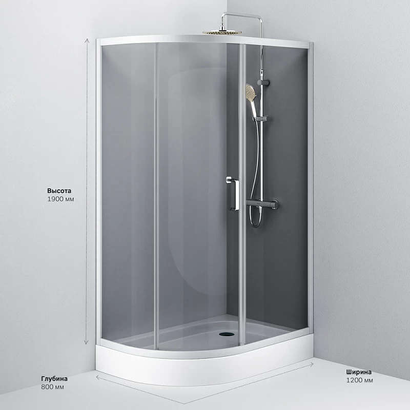 Душевое ограждение без поддона 80x120 AM.PM Like W83G-302U120CG профиль хром