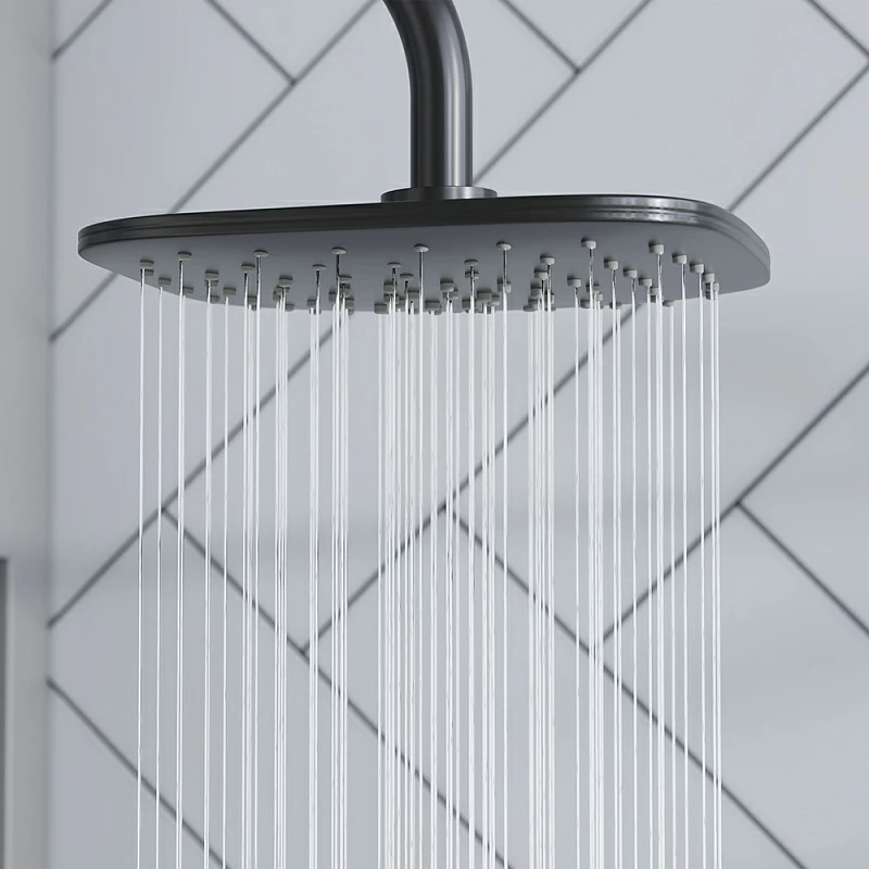 Душевая система Damixa Eclipse 931000300 стойка с тропическим душем, черная