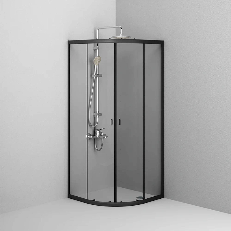 Душевое ограждение без поддона 80x80 AM.PM X-Joy W88G-205-080BT64 профиль черный матовый