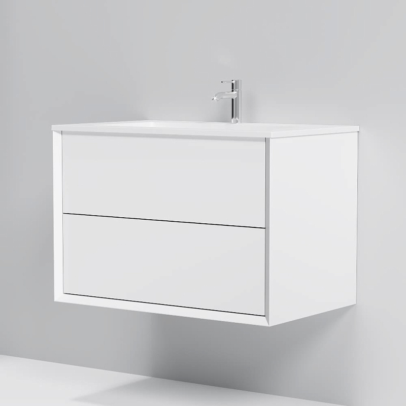 Тумба с раковиной 80 AM.PM Libre M60-FHX0802WM-WPC080SWM подвесная белая матовая