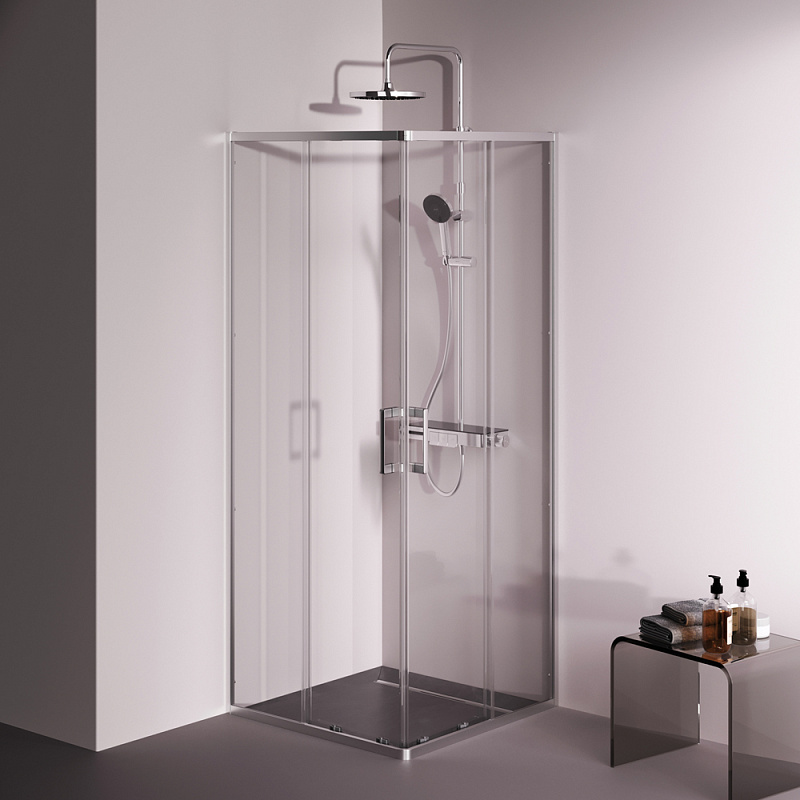 Душевое ограждение без поддона 80x80 AM.PM Above W9XG-403-8080-MT профиль серебристый