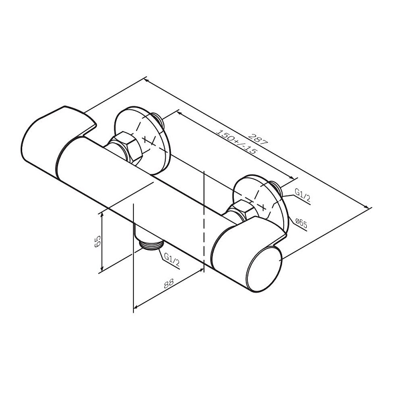 Смеситель для душа AM.PM X-Joy F85A40022 термостат, черный