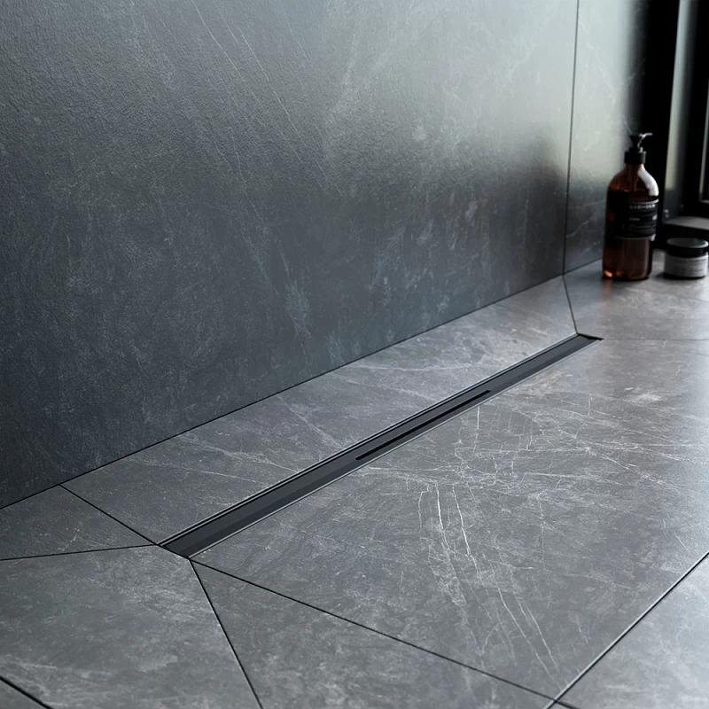 Душевой трап (лоток) 60 AM.PM MasterFlow Slim W01SC-S11-060-05BM комбинированный затвор с черной матовой решеткой