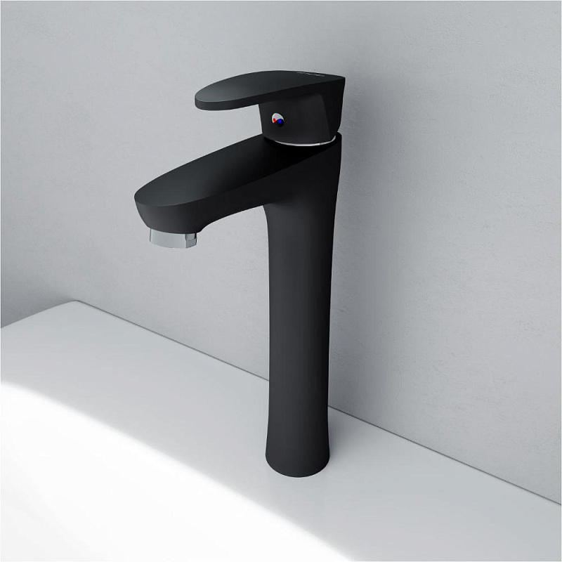 Cмеситель для раковины (умывальника) Dorff  Alpha D9022000BL высокий, черный