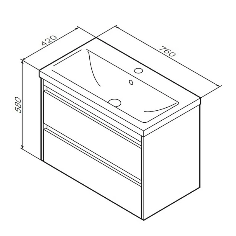 Тумба с раковиной 75 AM.PM Pulse M91-FHX0752OF-WCC0752WG под дерево