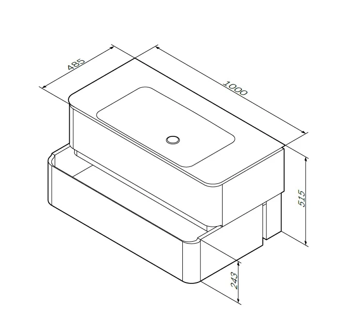 Тумба под раковину 100 AM.PM Sensation M30FHX1002WG подвесная белый глянец