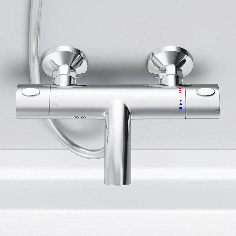 Смеситель для ванны и душа AM.PM Sense F7550064 термостат, хром