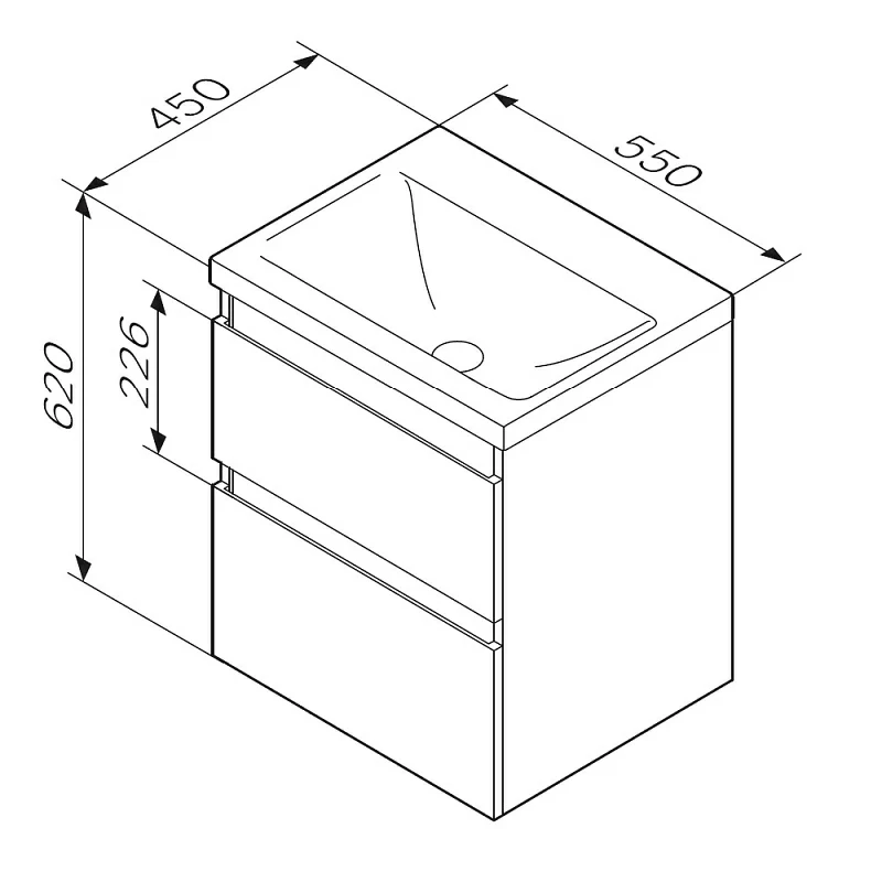 Тумба под раковину 55 AM.PM X-Joy M85AFHX0552BM подвесная черная матовая