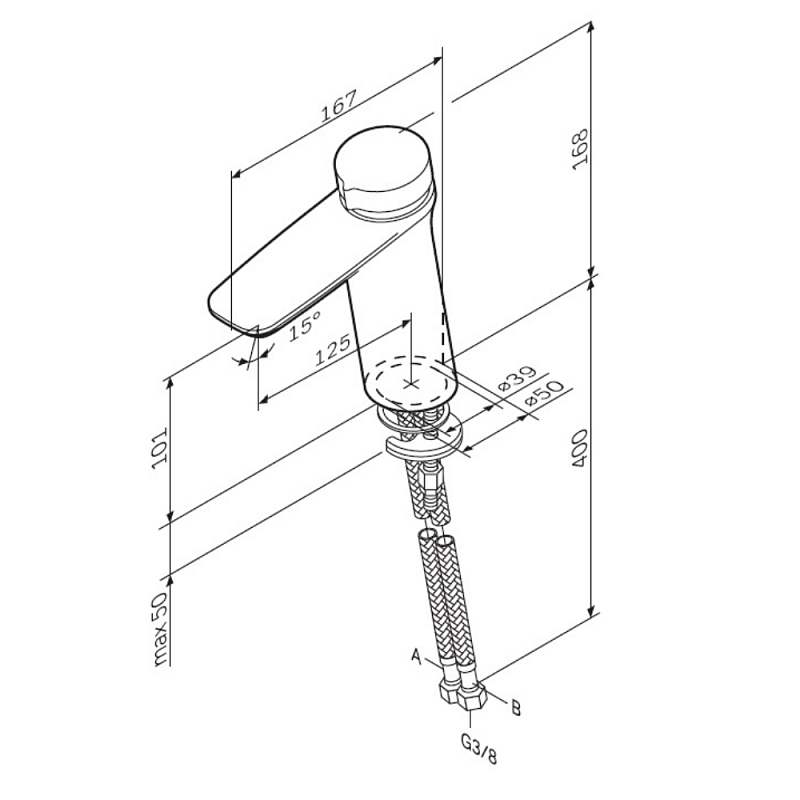 Смеситель для раковины (умывальника) AM.PM Inspire 2.0 F50A02500 хром