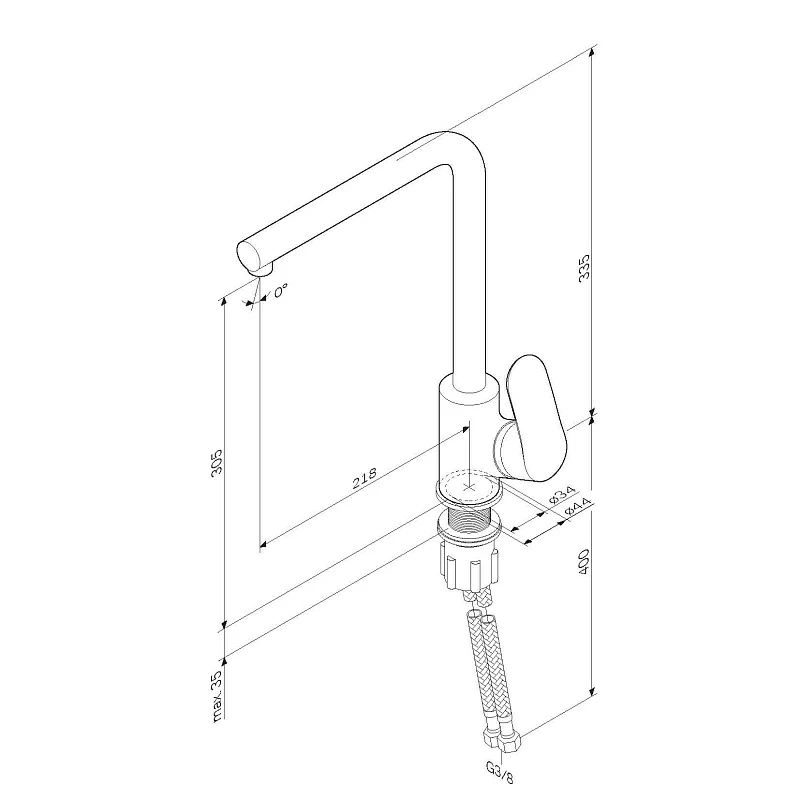 Смеситель для кухни AM.PM Like F8005011 высокий, сатин