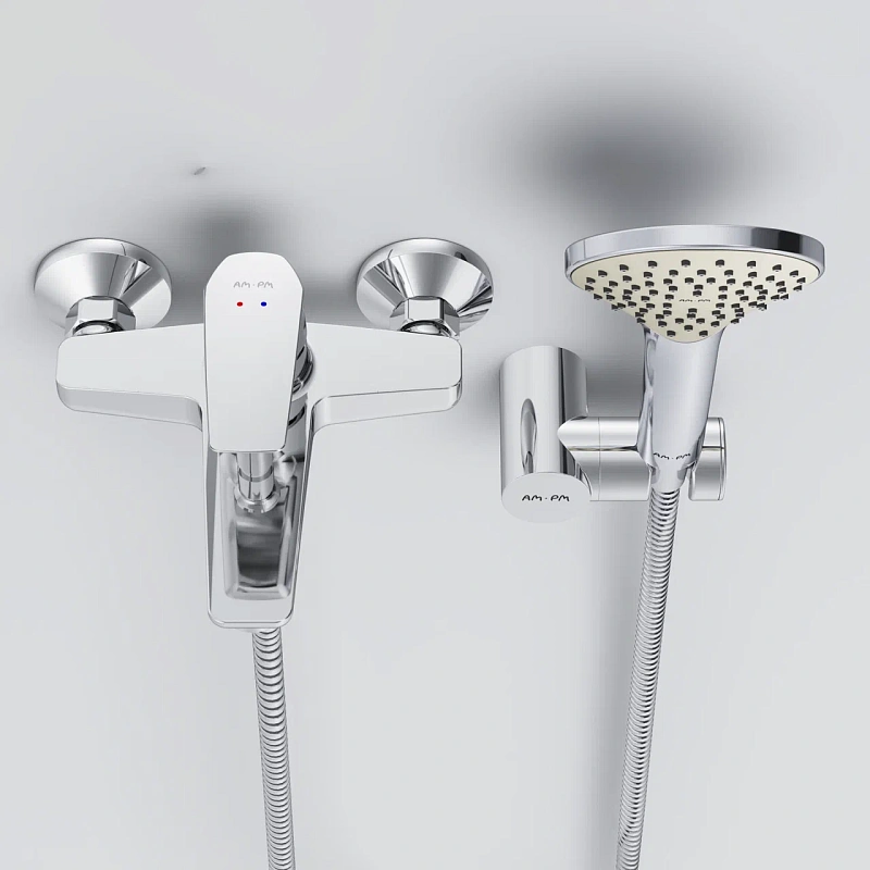 Смеситель для ванны и душа AM.PM Gem F90A15000 душевая лейка, шланг 1750, хром