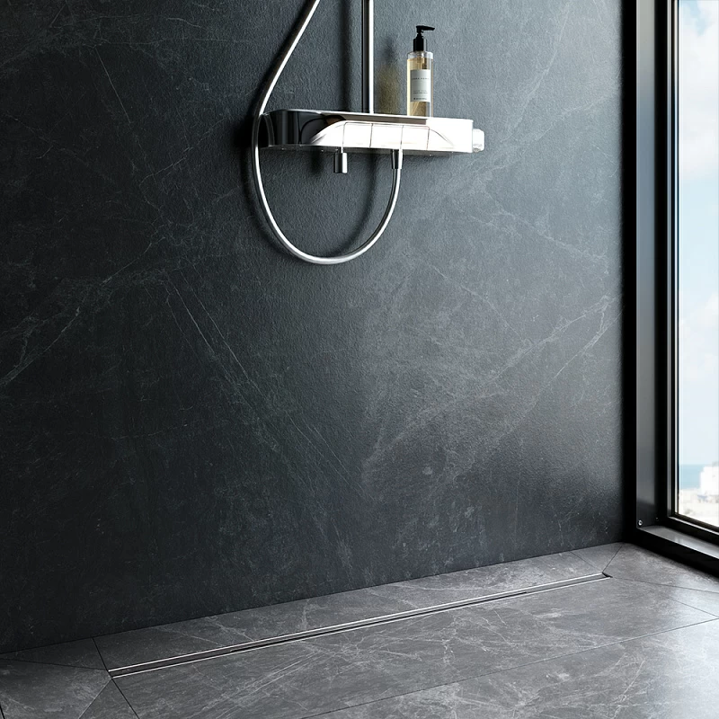 Душевой трап (лоток) 100 AM.PM MasterFlow Slim W01SC-S11-100-05SB комбинированный затвор со стальной матовой решеткой