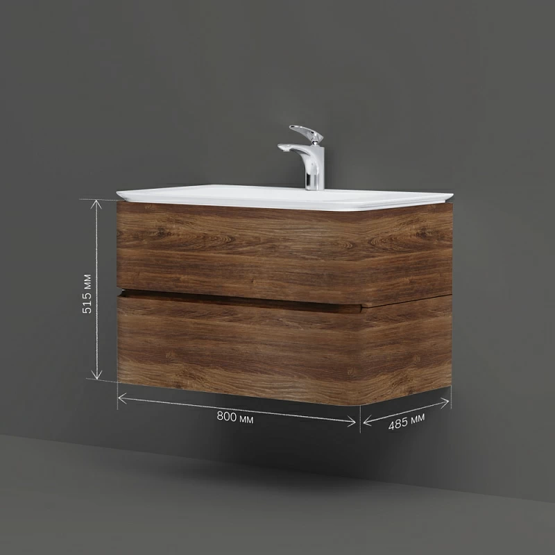 Тумба под раковину 80 AM.PM Sensation M30FHX0802NF под дерево орех