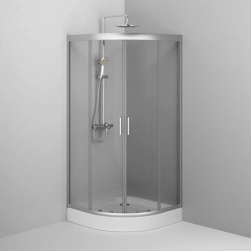 Душевое ограждение без поддона 90x90 AM.PM Gem W90G-401-090WT профиль серебристый