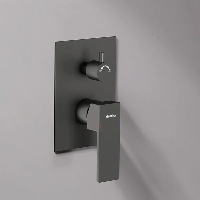 Встраиваемая душевая система Damixa Gala 953520300 черная: тропический верхний душ, ручной душ