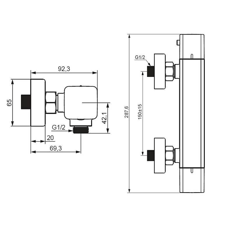 Смеситель для душа Damixa Gala 536000300 с термостатом