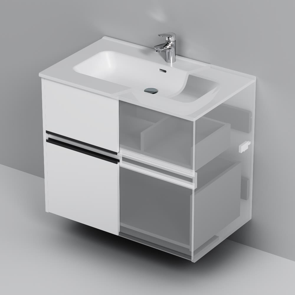 База с раковиной, универсальная, 80 см, 2 ящика Sense M7B-FUX0802WG-WCC0802WG, Белый