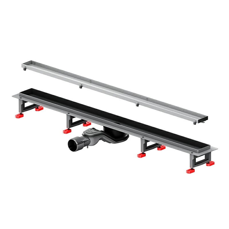 Душевой трап (лоток) 90 AM.PM MasterFlow W01SC-U11-090-04SB комбинированный затвор со стальной матовой решеткой под плитку