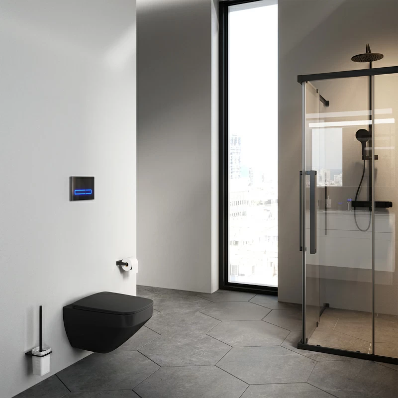 Унитаз подвесной AM.PM Inspire 2.0 C50A1700MBSC безободковый с сиденьем микролифт, черный матовый