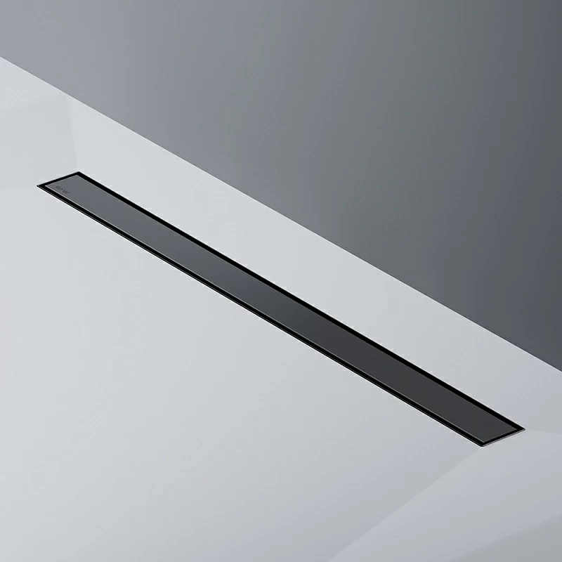 Душевой трап (лоток) 90 AM.PM MasterFlow W01SC-U11-090-04BM комбинированный затвор с черной матовой решеткой под плитку