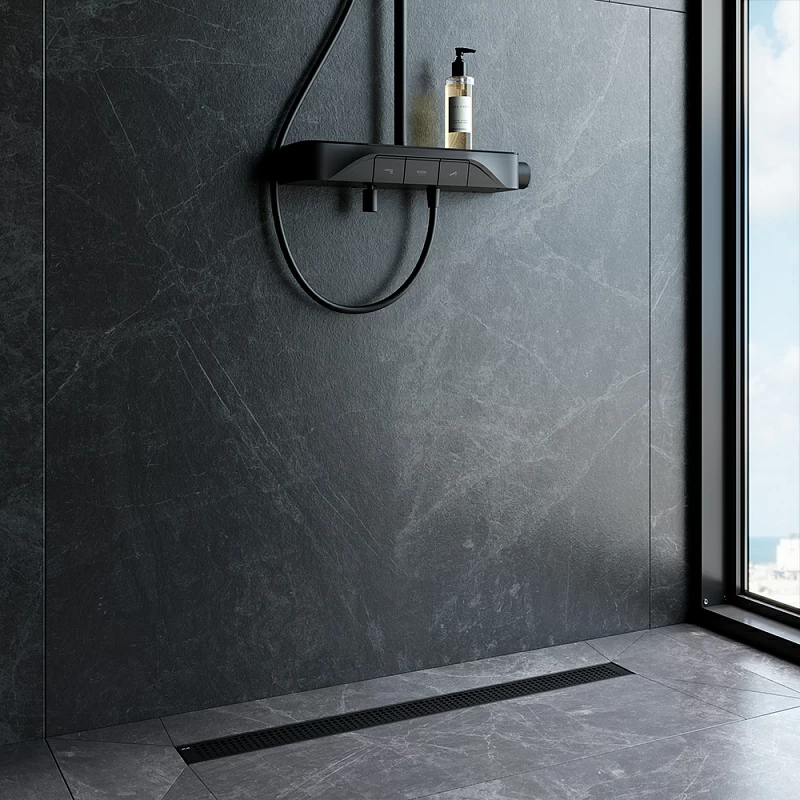 Душевой трап (лоток) 80 AM.PM MasterFlow W01SC-P11-080-01BM комбинированный затвор с черной матовой решеткой