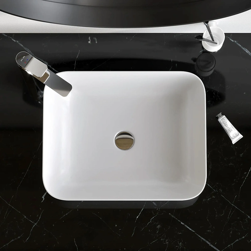 Раковина накладная 51 AM.PM Struktura M9SWCC10510WG белая глянцевая