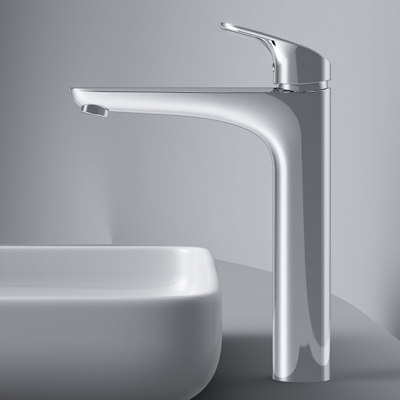 Смеситель для раковины (умывальника) AM.PM Like F8092200 высокий с донным клапаном, хром