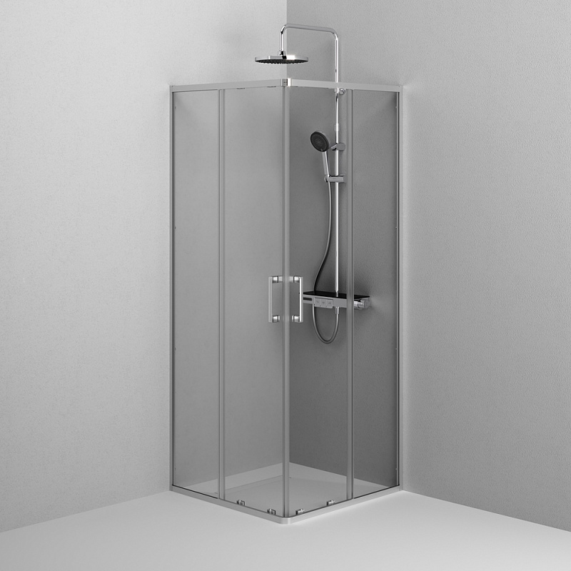 Душевое ограждение без поддона 80x80 AM.PM Above W9XG-403-8080-MT профиль серебристый