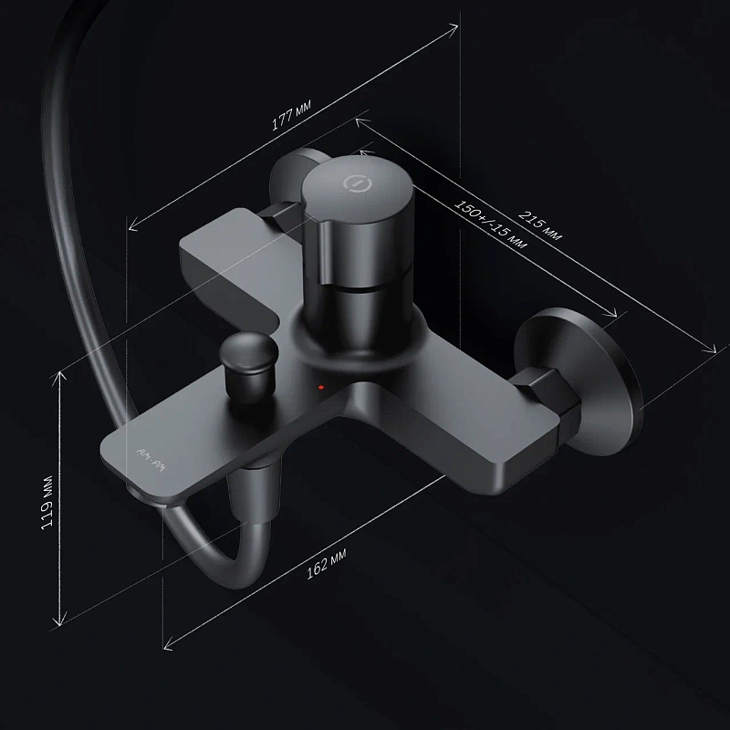 Смеситель для ванны и душа AM.PM X-Joy F85A10522 черный